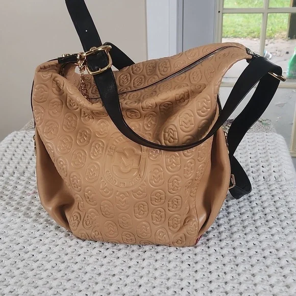 Marino Orlandi backpack or shoulder bag Huge-os with gold hardware - Picture 4 of 11